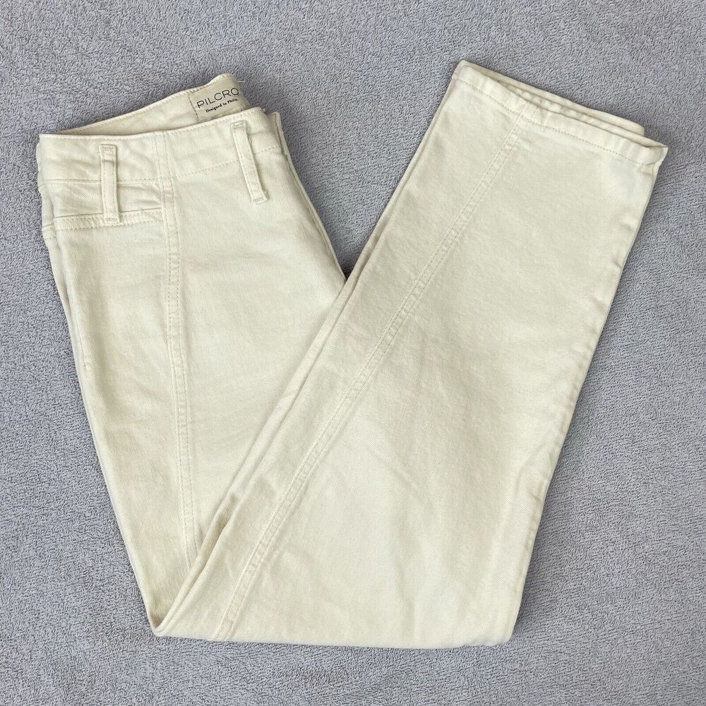 Pilcro Hemp / Cotton Baggy Pants Women’s 25 Cream / Off White Ankle Length - Picture 3 of 16